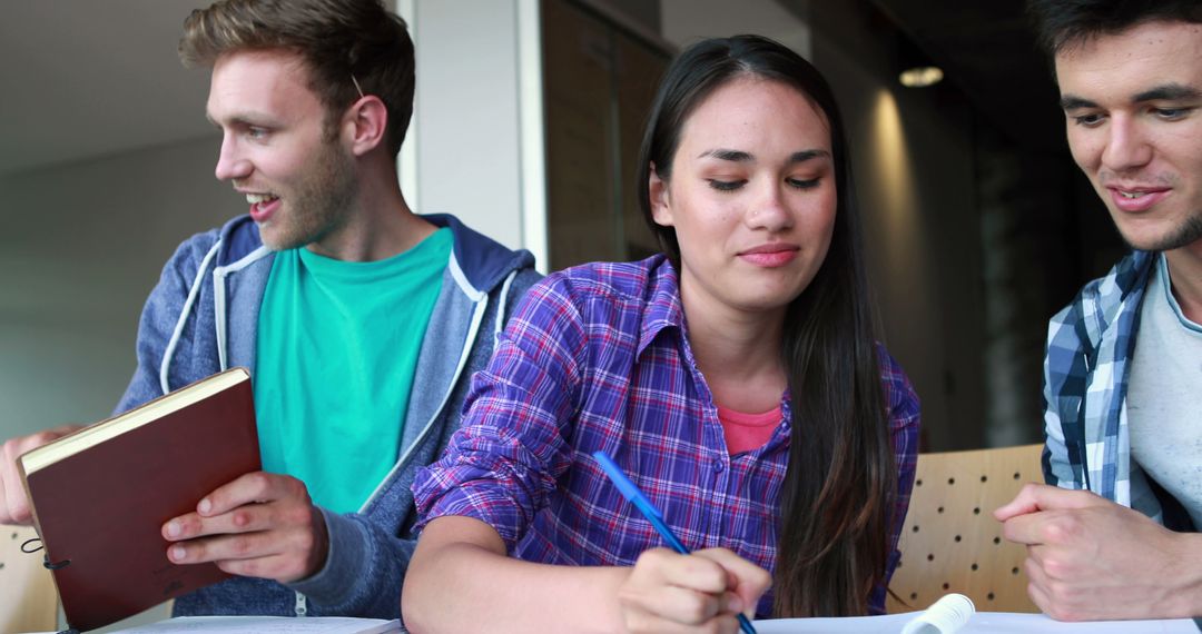 Diverse Group of Students Collaborating in Study Session