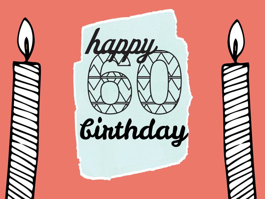 Image with Happy 60th Birthday candles for cards and invites. from ...