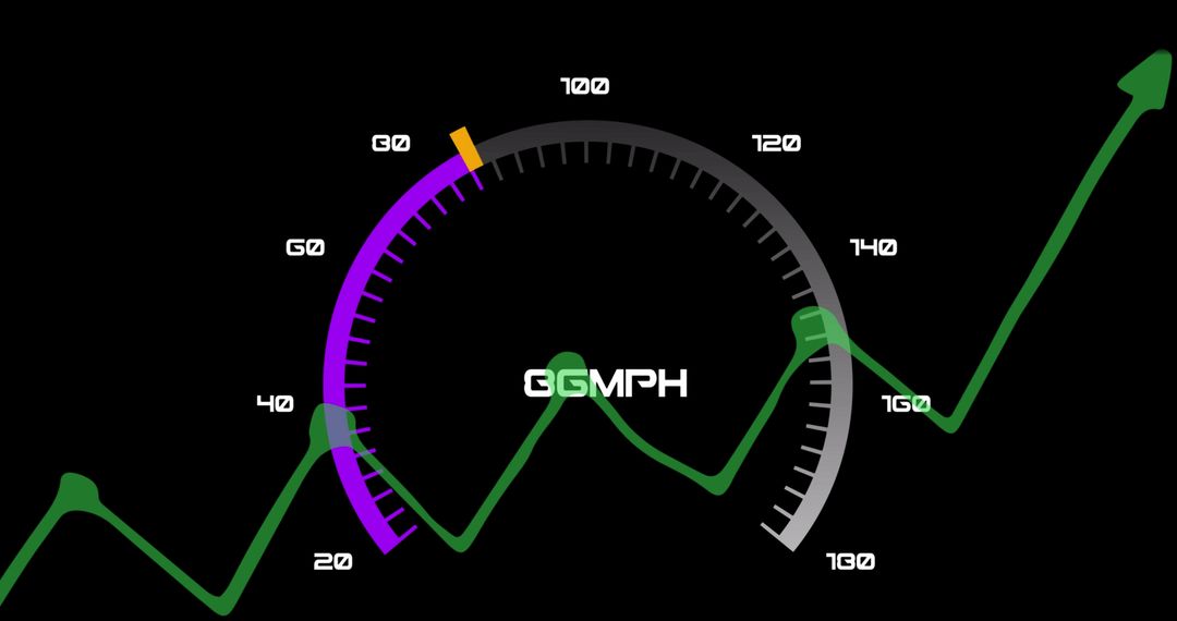Digital Interface Concept with Speedometer and Graph Trends