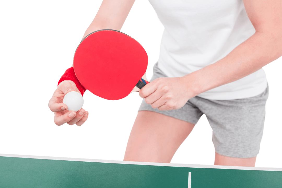 Transparent Focused Female Athlete Playing Ping Pong