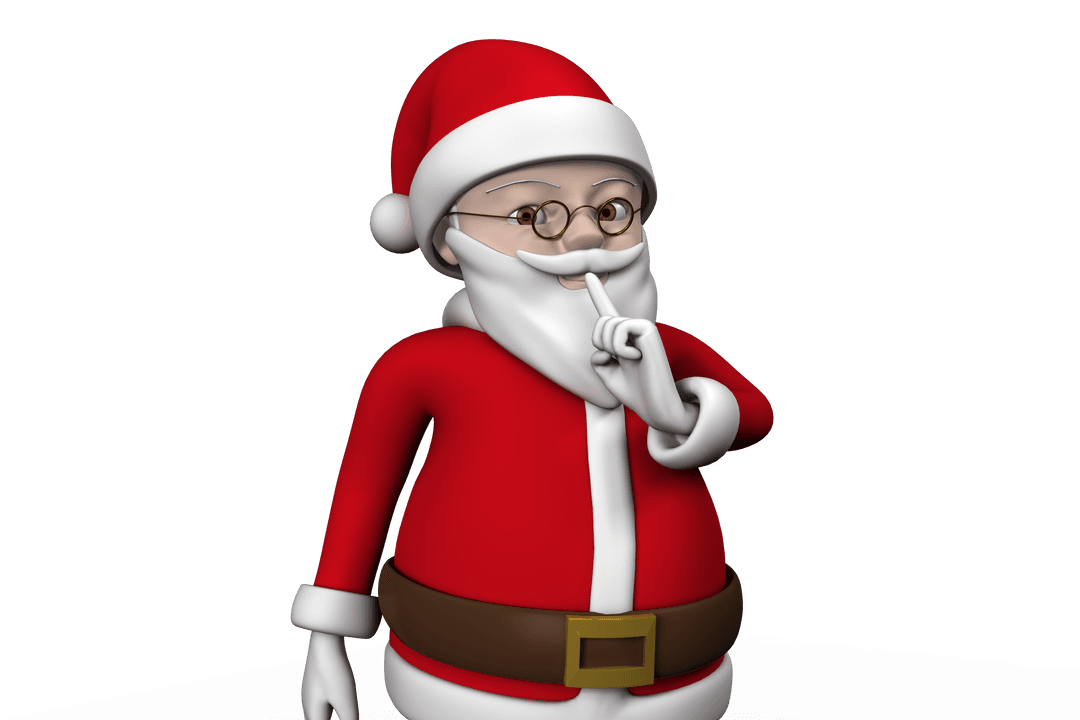 Transparent Santa Claus Illustration in Whisper Pose