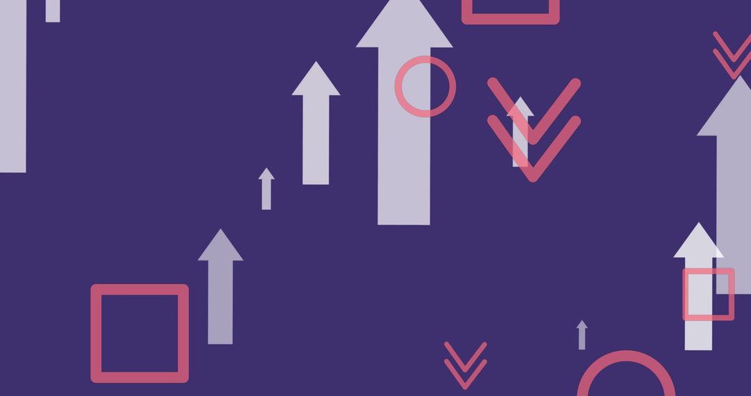 Dynamic Arrows and Shapes Design on Bold Blue Background