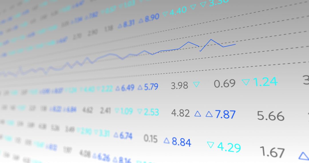 Stock Market Display with Dynamic Graphs and Numbers
