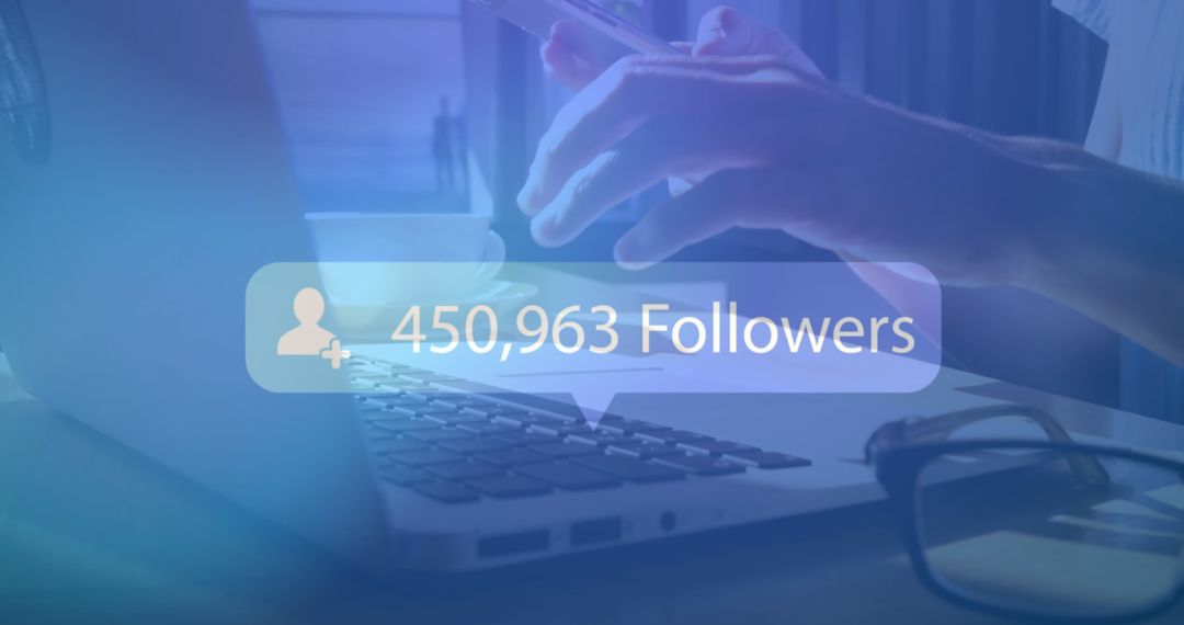 Social Media Growth, Follower Count on Digital Interface