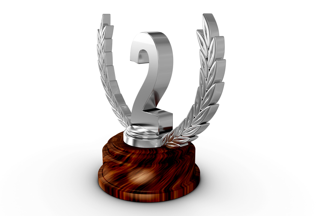 Silver Second Place Trophy on Transparent Background for Winning Awards - Download Free Stock Images Pikwizard.com