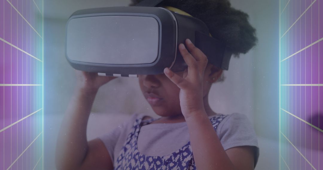 Child Engaging in Virtual Reality Gaming Concept