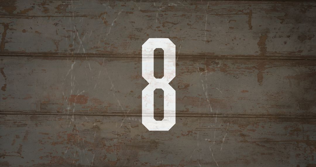 Rustic Weathered Wall with Number 8 Stencil