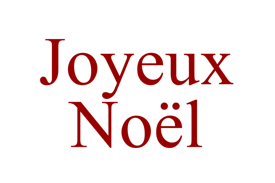 French Joyeux Noël Text in Red on Transparent Background