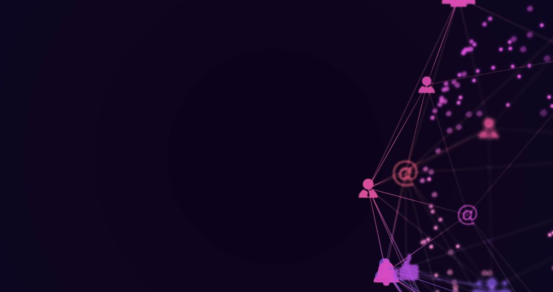 Digital Network Connections with Iconic Nodes Abstract Art