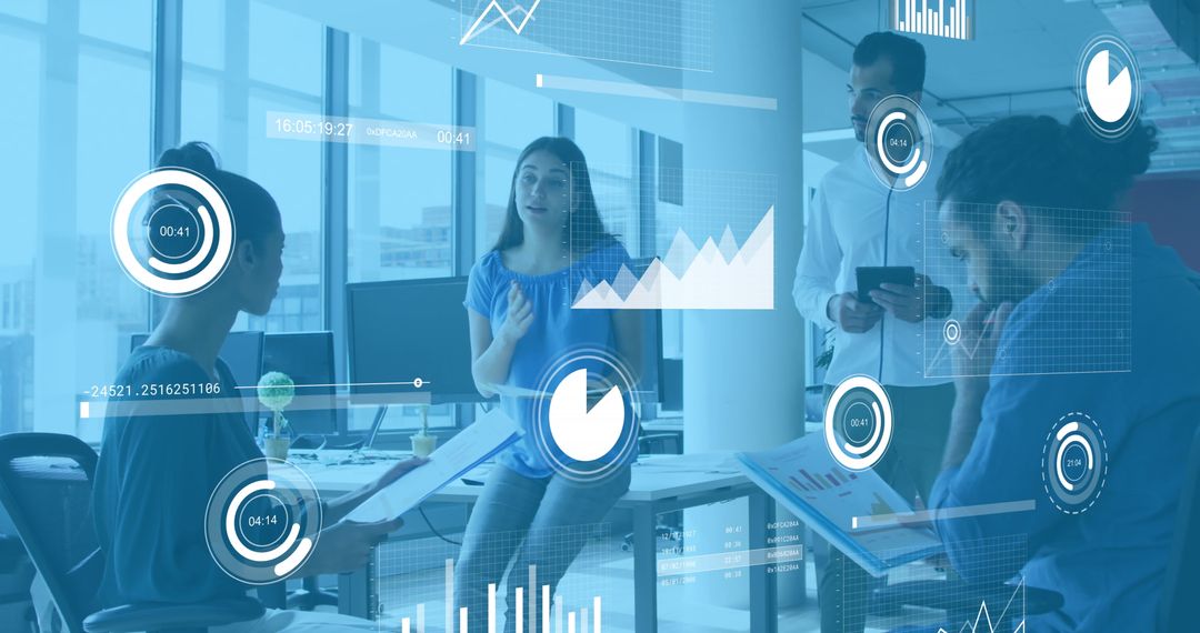 Business Planning with Digital Data Interface in Modern Office