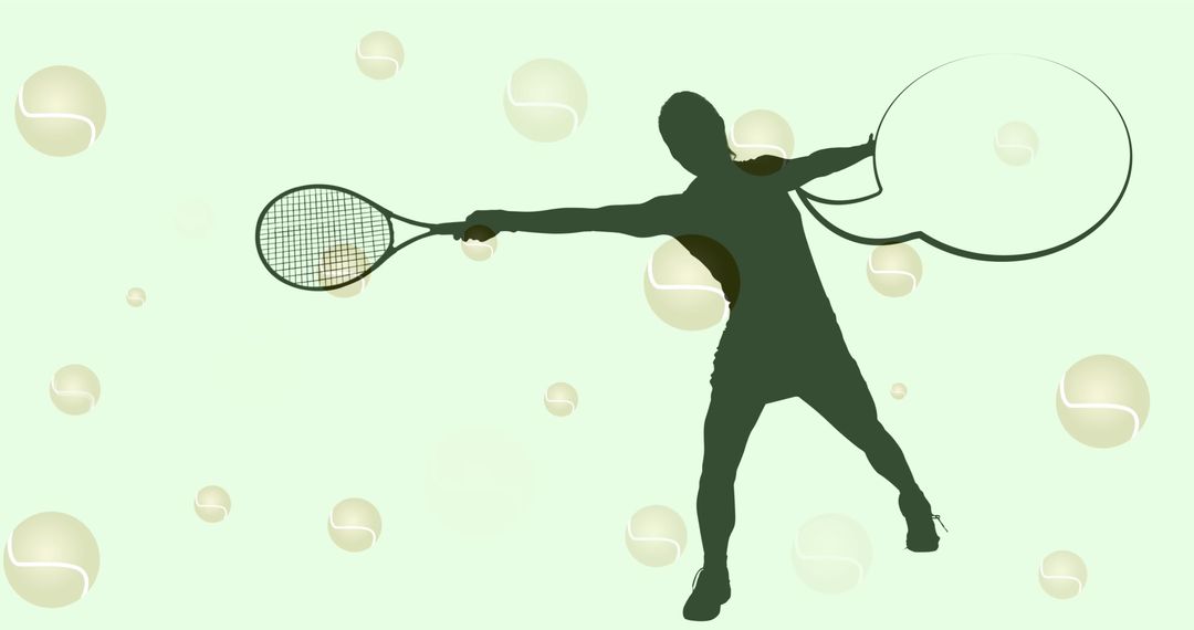 Creative Silhouette of Tennis Player with Speech Bubble