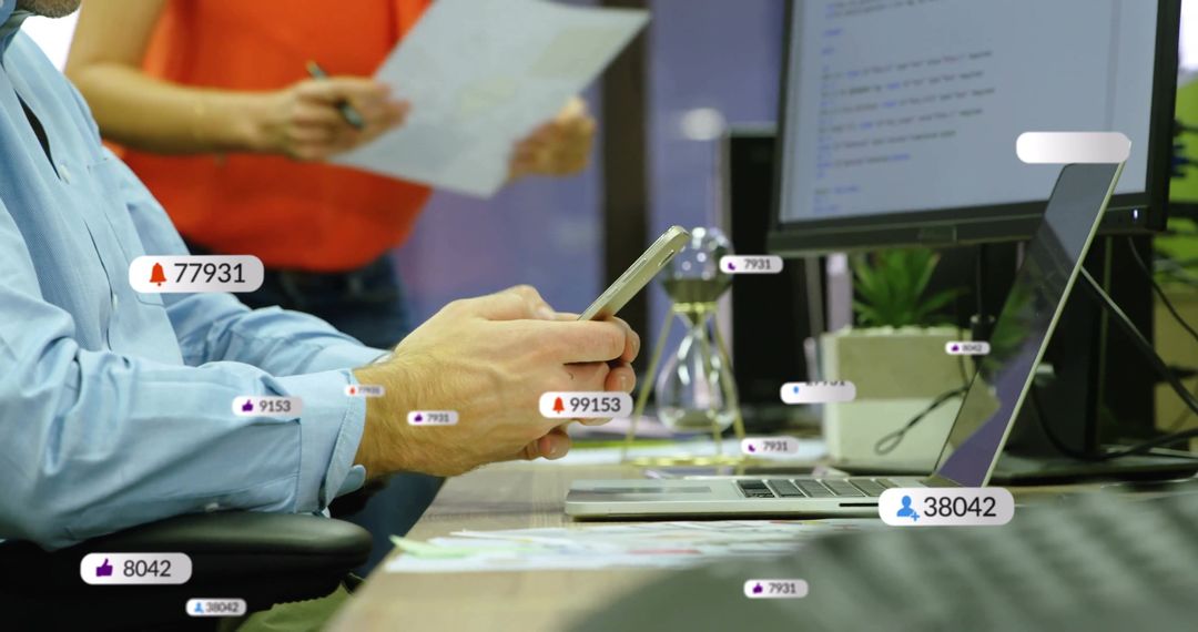 Businessman Engaged in Social Media Analytics