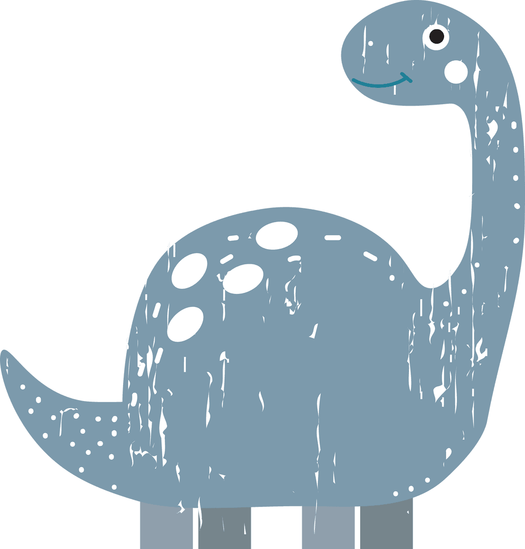 Cute Blue Dinosaur on Transparent Background for Children