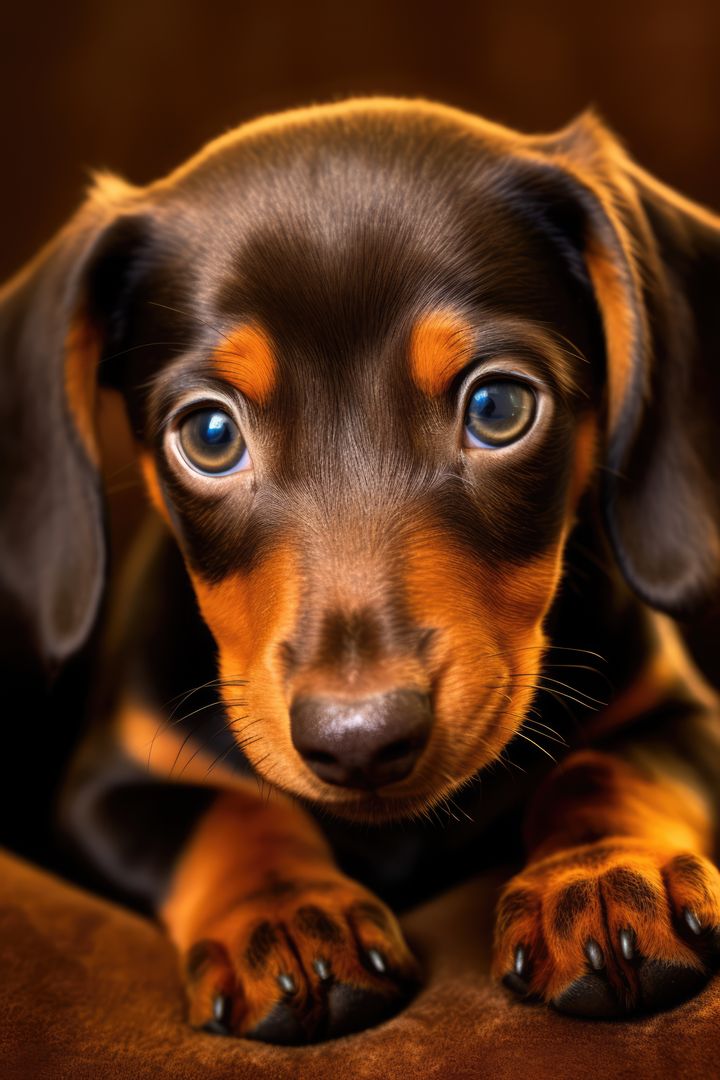 Adorable Dachshund Puppy with Big Eyes and Floppy Ears - Free Images, Stock Photos and Pictures on Pikwizard.com