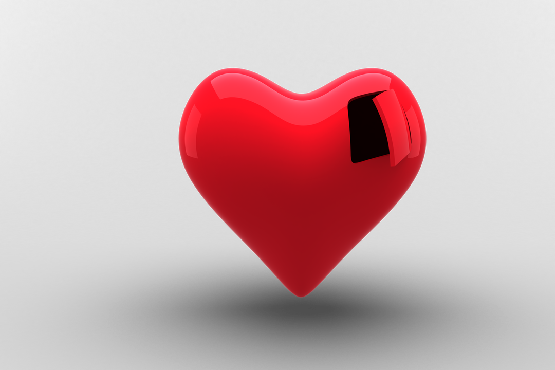 3D Red Heart with Reflective Shine on Transparent Background - Download Free Stock Images Pikwizard.com