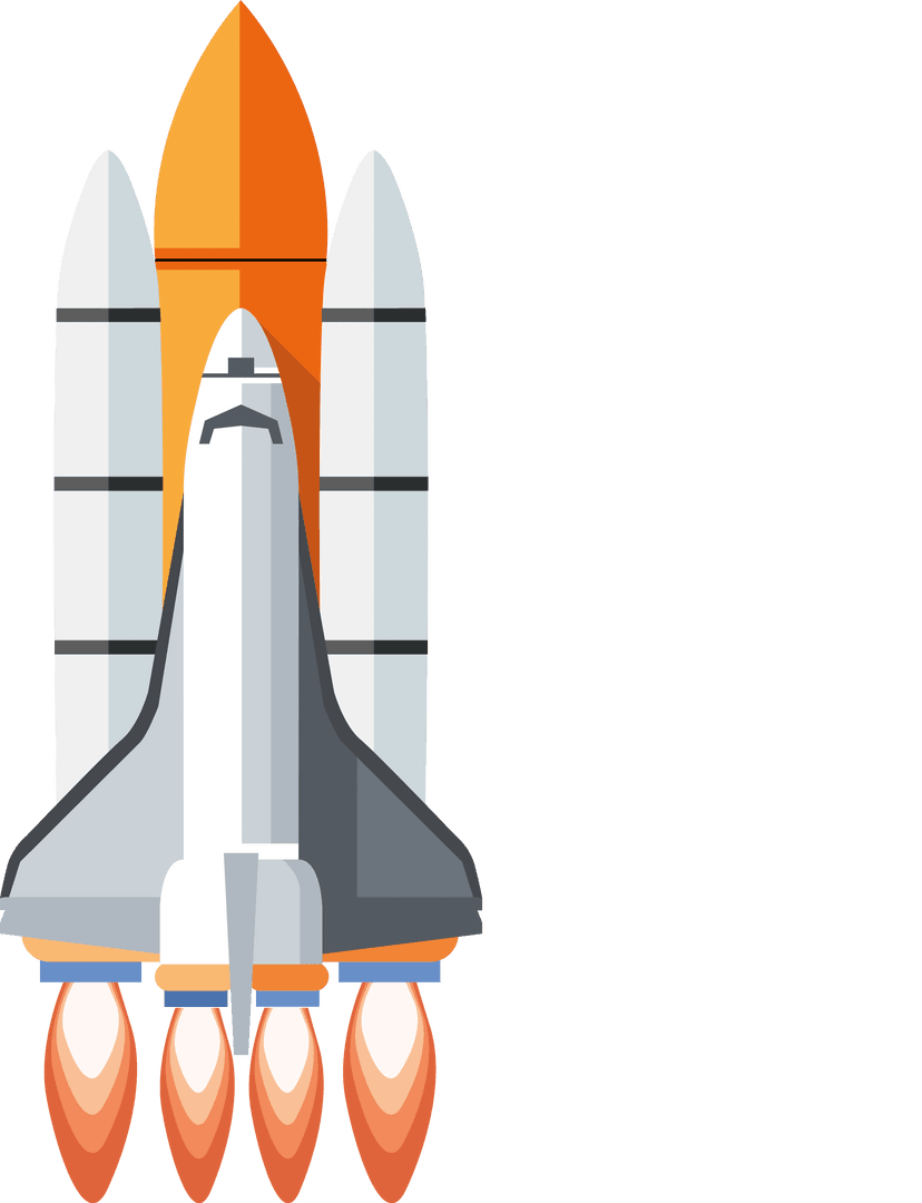 Transparent Rocket Illustration with Space for Text