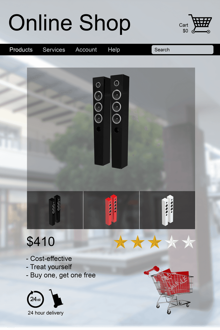 Transparent Online Shopping Interface for Audio Equipment