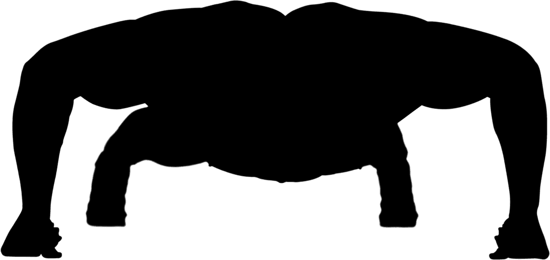 Transparent Silhouette of Man Doing Push-Ups PNG Vector
