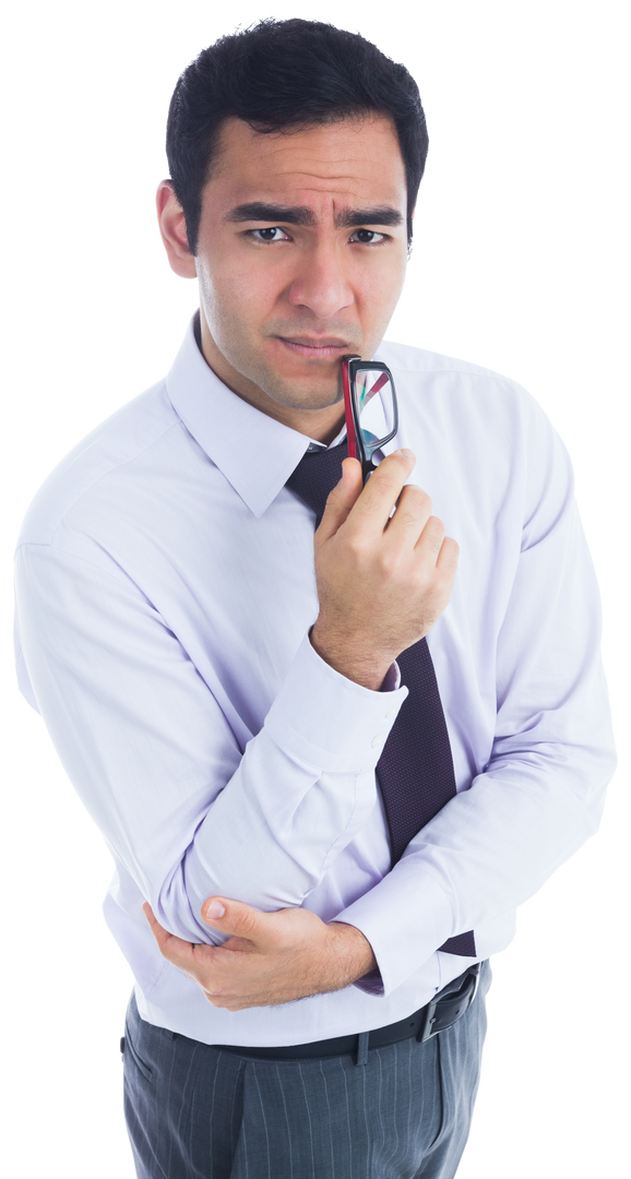 Transparent Batikoku Businessman Contemplating with Glasses - Download Free Stock Images Pikwizard.com