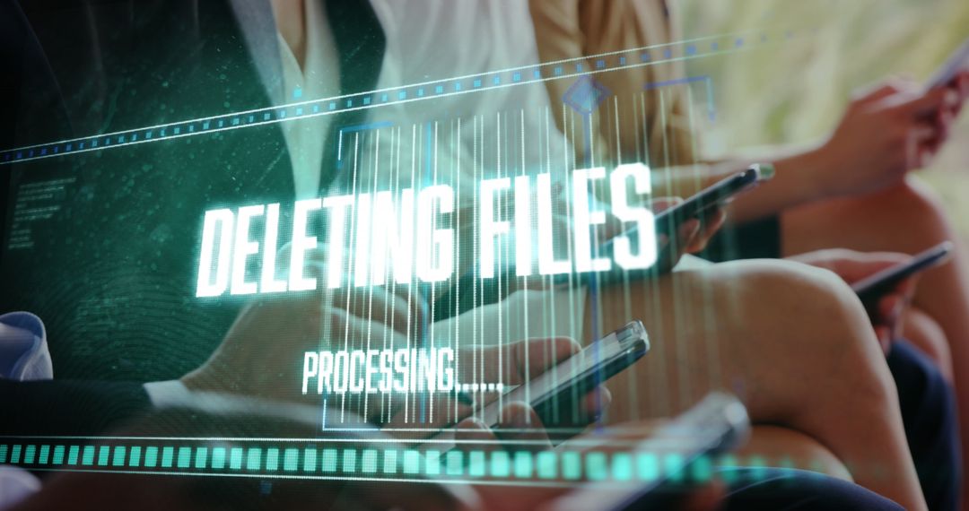 Digital Data Deletion Concept with Business People on Smartphones