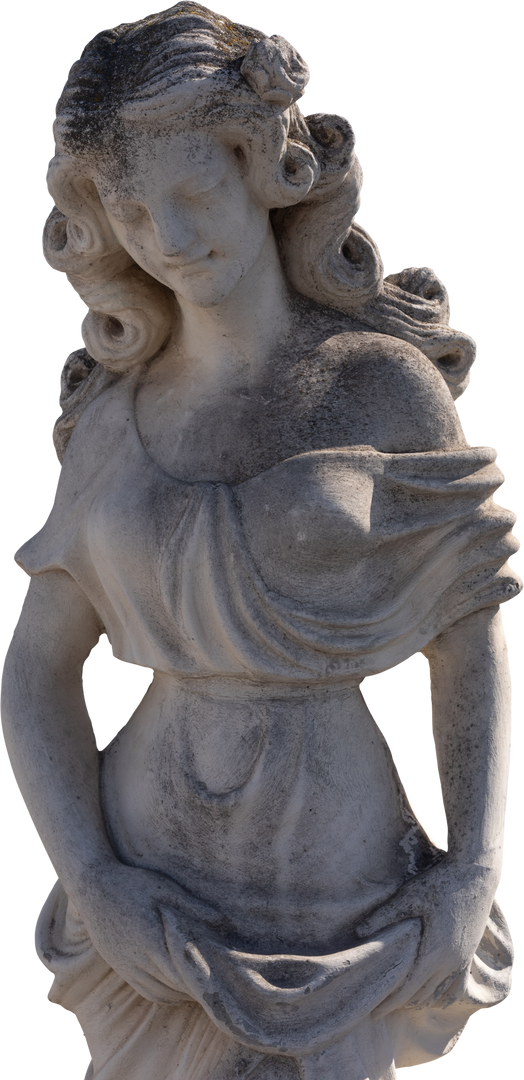 Transparent Weathered Stone Sculpture of Woman Wearing Dress - Download Free Stock Images Pikwizard.com