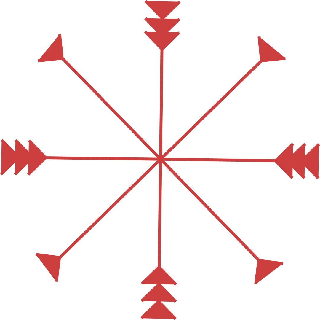 Red Geometric Arrows on Transparent Background, Abstract Design