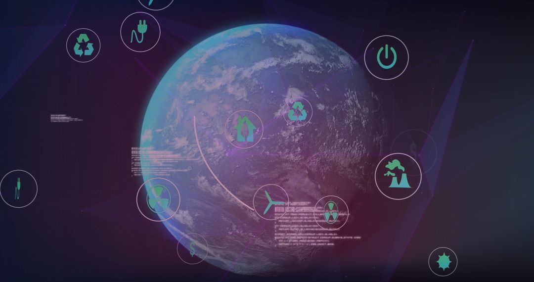 Global Digital Network and Data Processing Illustration