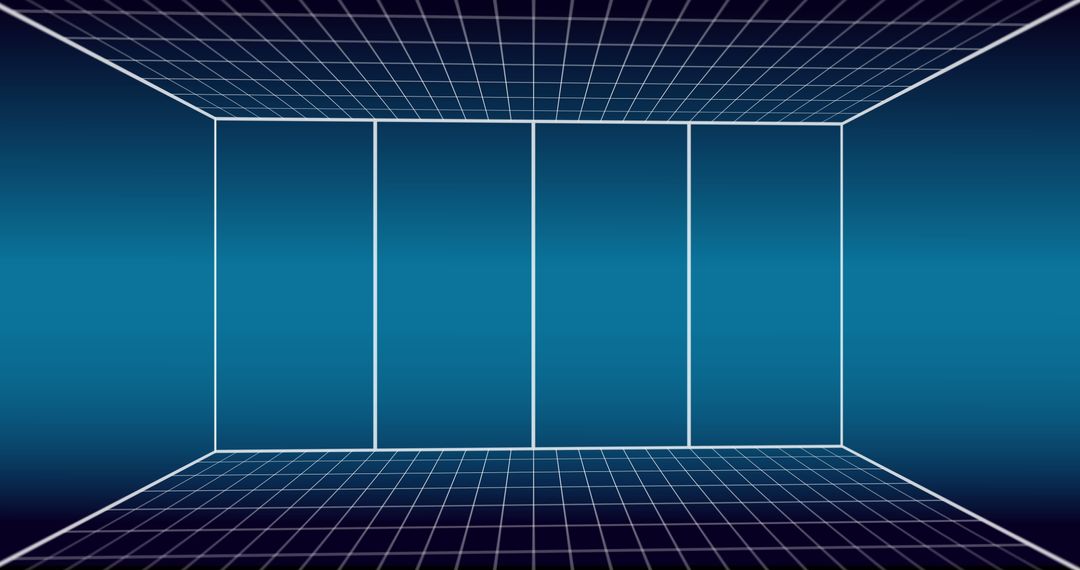 Digital Network Space with White Grid Lines