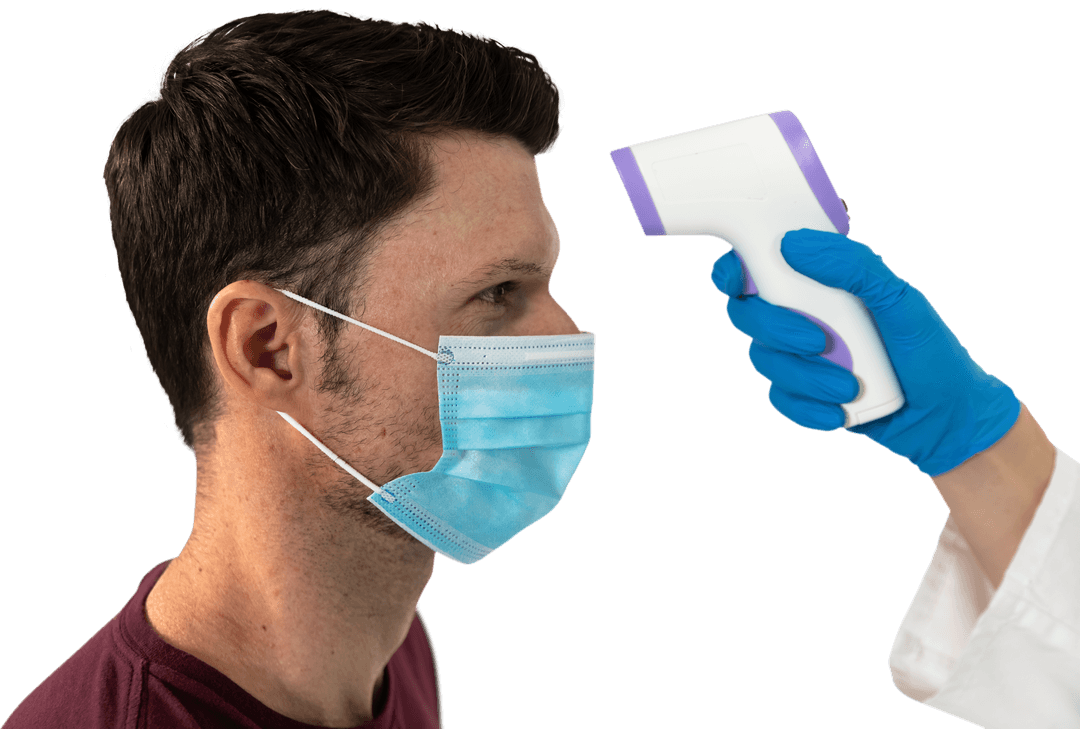 Transparent Health Check Practicing Remote Temperature Screening