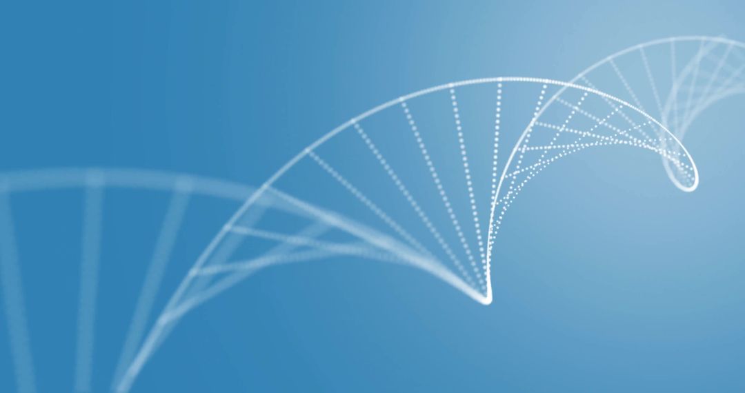 Abstract DNA Strand Design on Blue Background