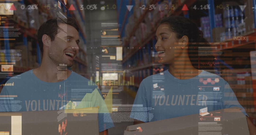 Volunteers Analyzing Data for Warehouse Management