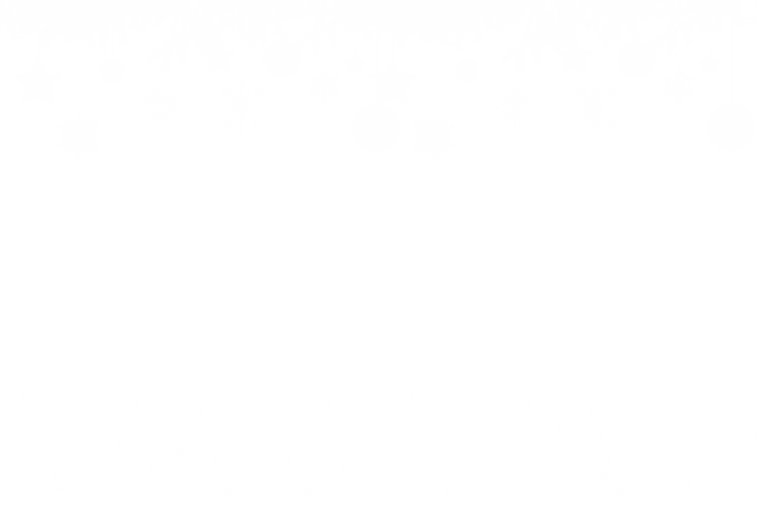 Christmas Trees and Snowflakes Silhouette on Transparent Background