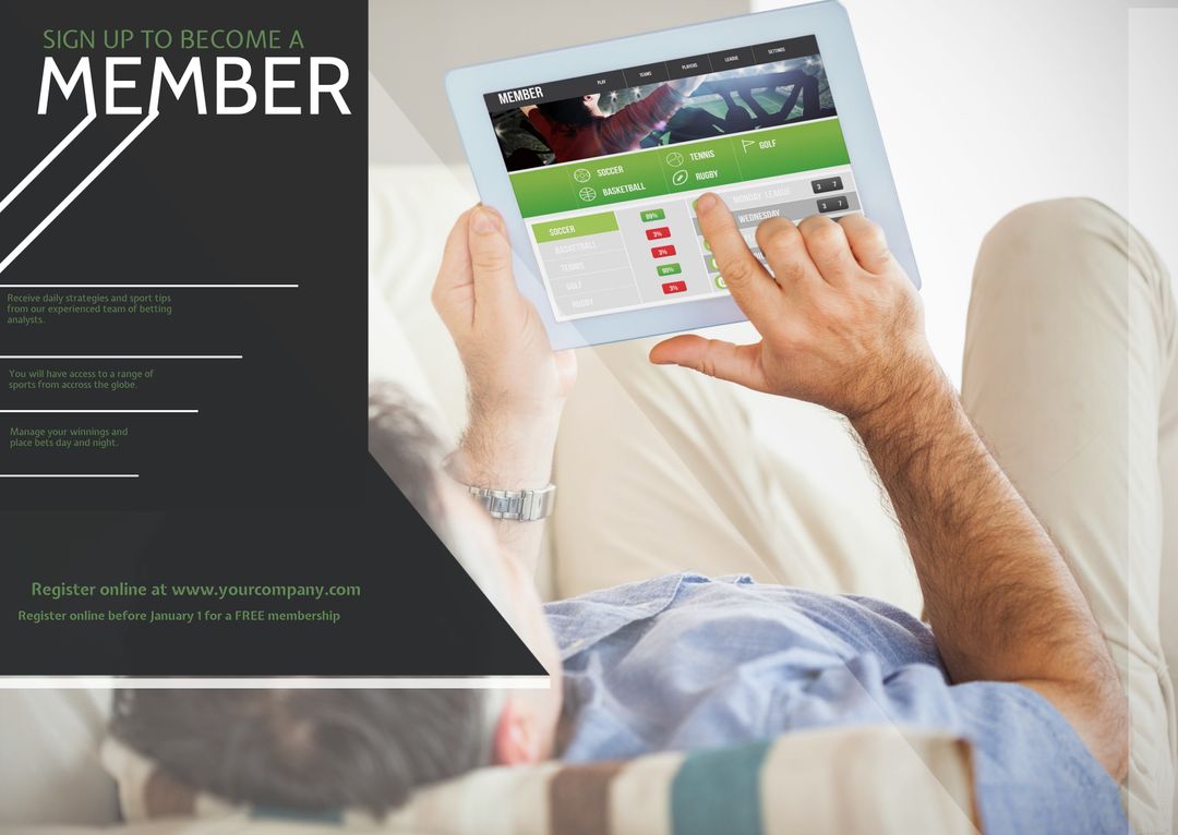 Modern Online Membership Registration on Tablet