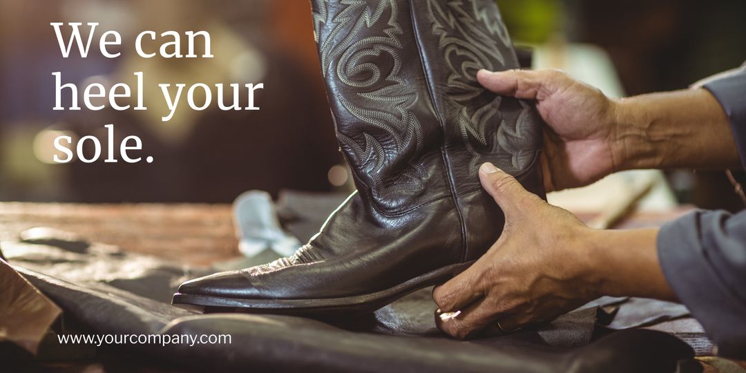 Close-Up of Artisan Repairing Cowboy Boot in Workshop - Download Free Stock Templates Pikwizard.com