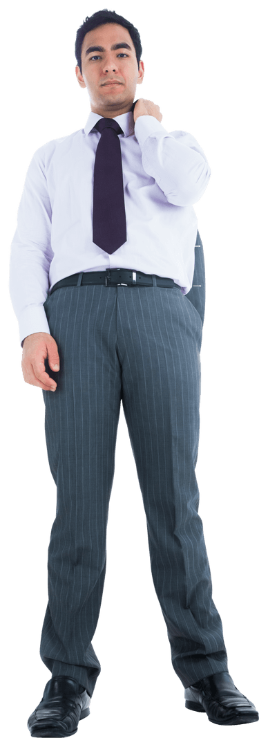 Serious Biracial Businessman Standing Transparent Background