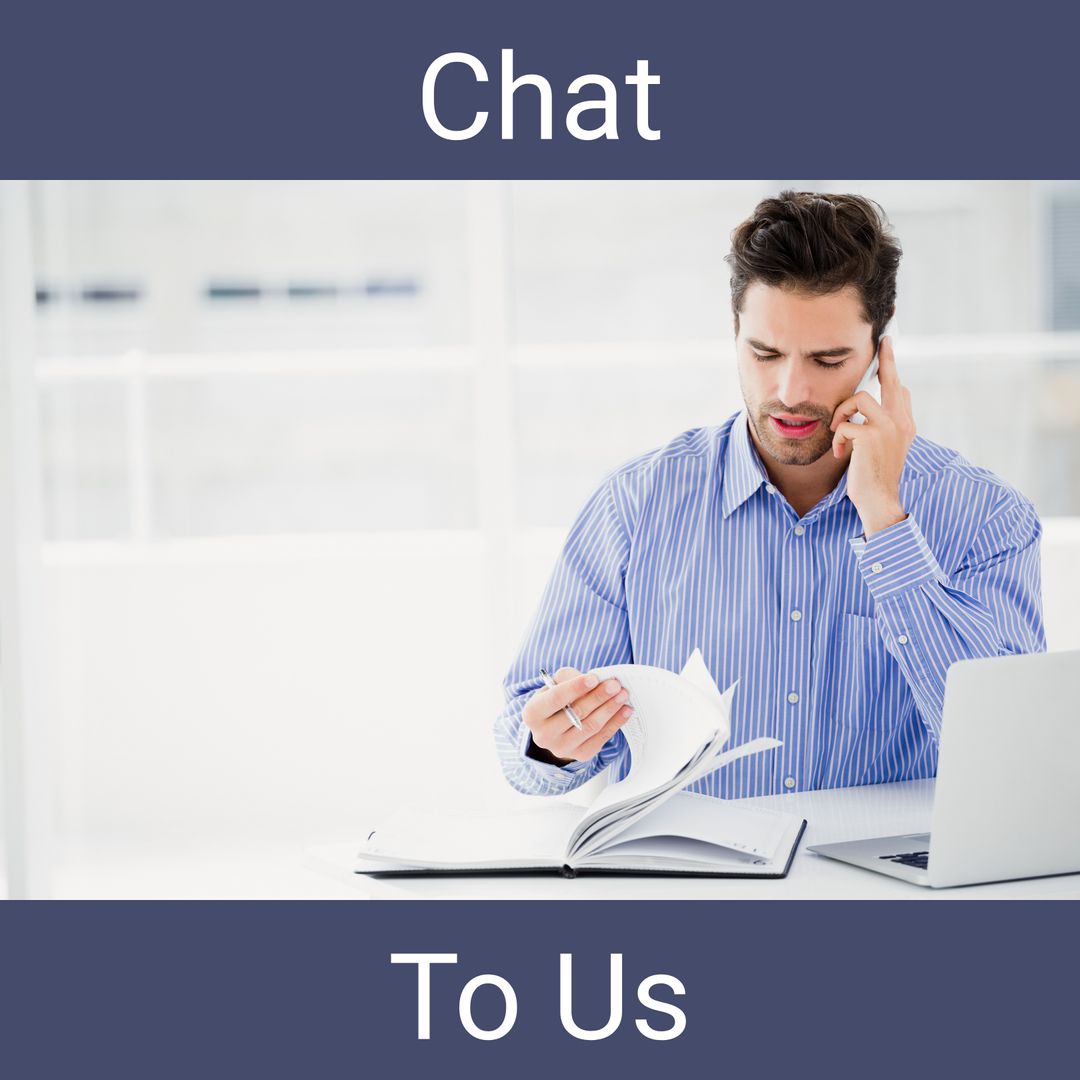 Businessman Engaged in Phone Conversation at Work