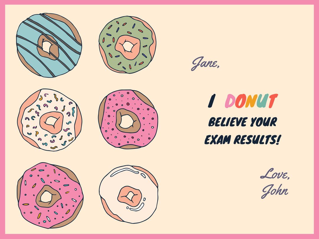 Playful Academic Congratulations Card with Colorful Donuts - Download Free Stock Templates Pikwizard.com