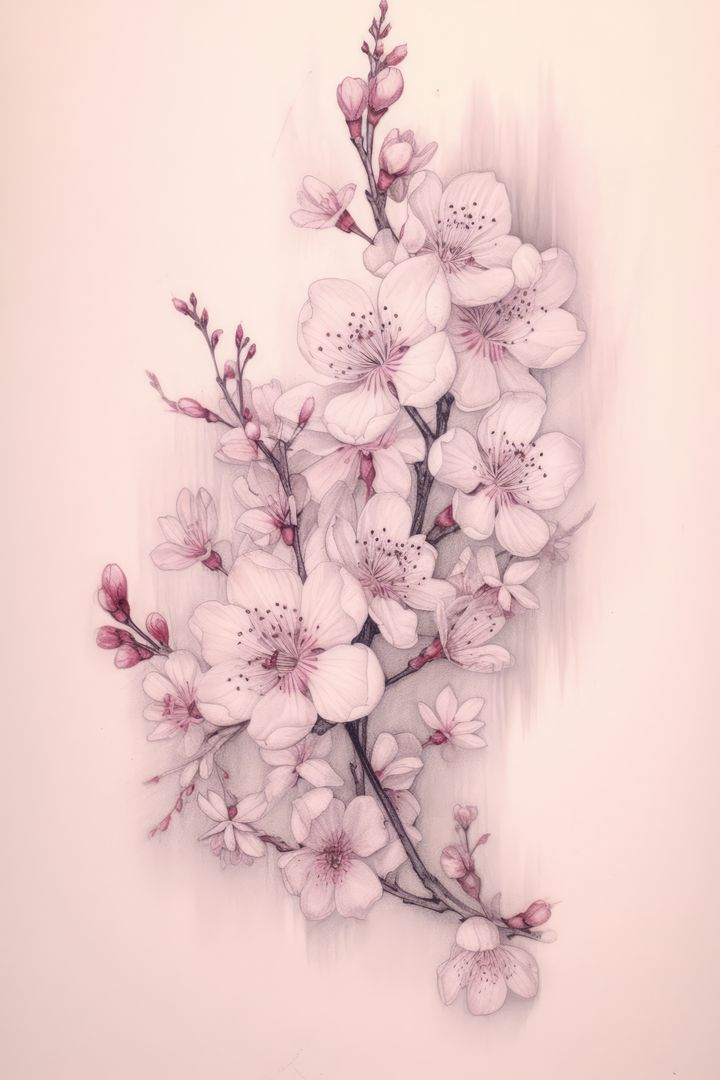 Pink blossom on pink background, created using generative ai technology - Free Images, Stock Photos and Pictures on Pikwizard.com