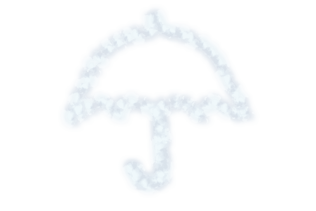 Fashioned White Umbrella from Clouds on Transparent Background