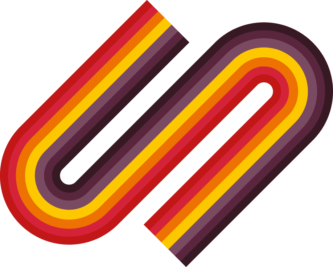 Colorful Rainbow Stripe Design on Transparent Background