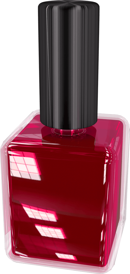 Transparent Bright Red Nail Polish Bottle for Beauty Concepts