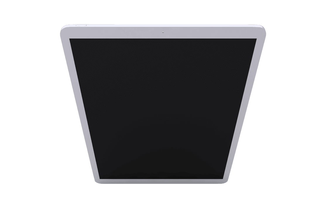 Tablet with Black Screen on Transparent Background