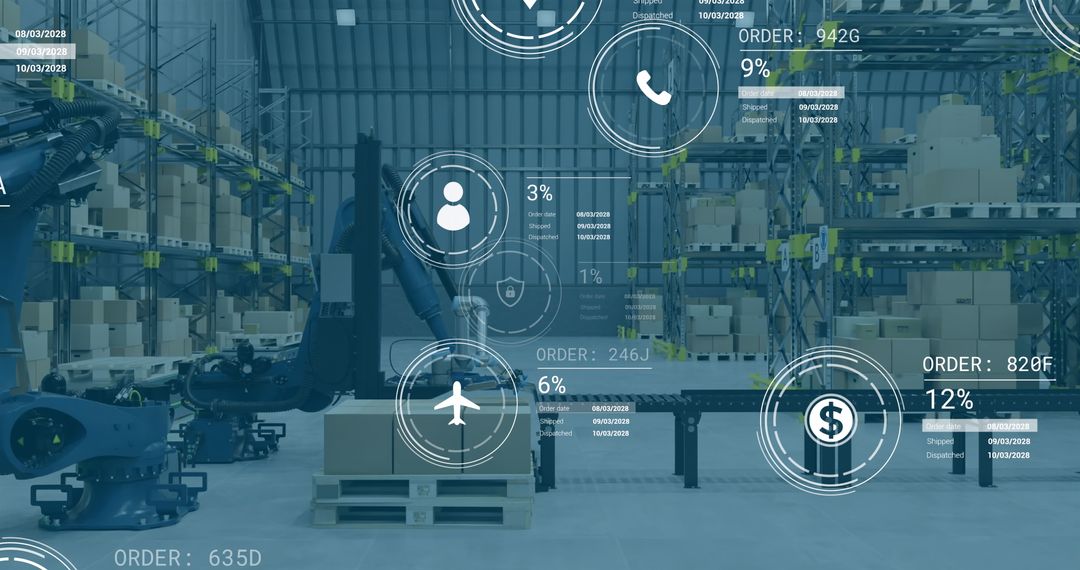 Automated Warehouse with Data Overlay in Logistics Industry