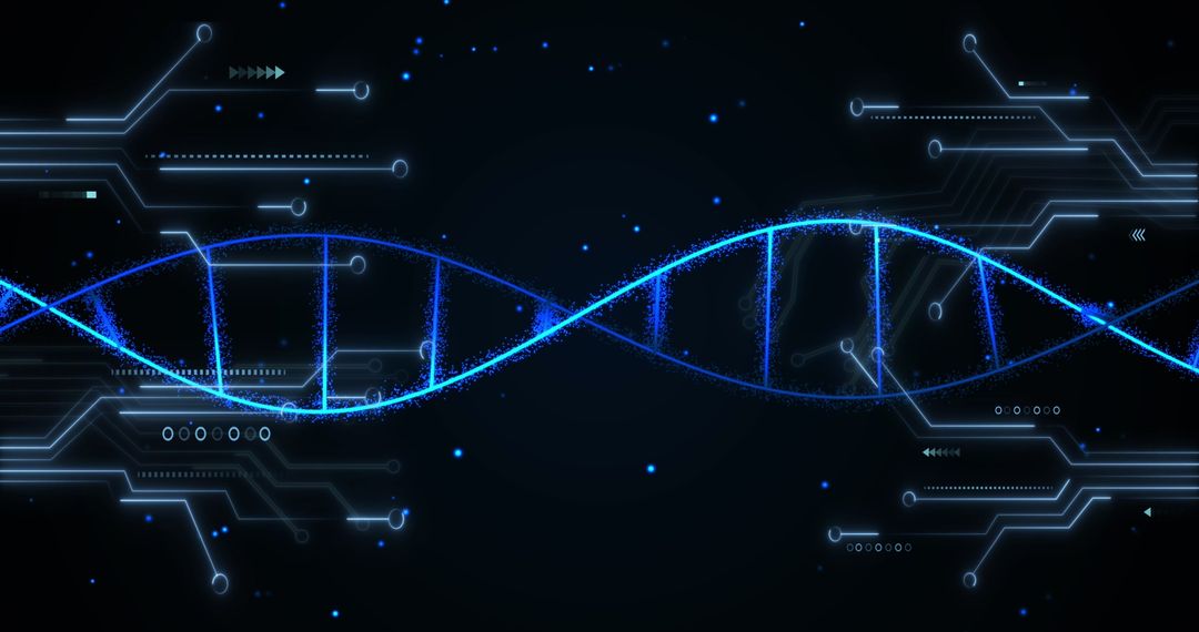Futuristic DNA Strand Connecting Technology and Data Concepts