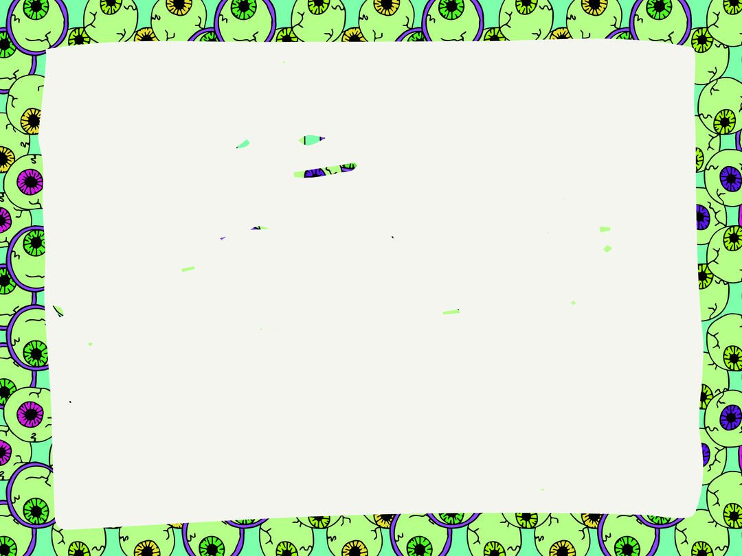 Transparent Space Surrounded by Colorful Monster Eyes