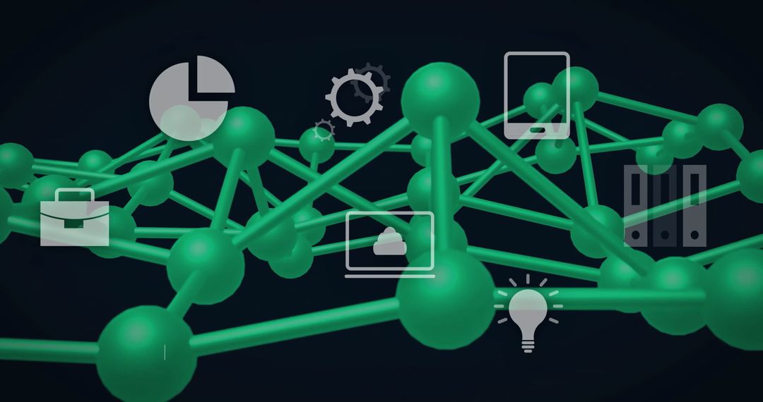 Digital Data Network with DNA Strand and Infographic Icons