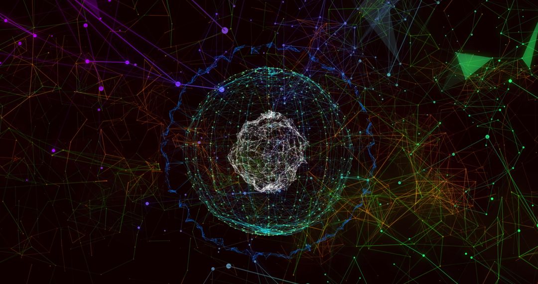 Abstract Digital Globe with Glowing Network Connections