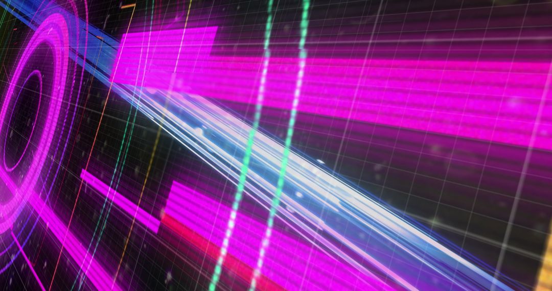 Abstract Digital Interface with Vibrant Circular Graphics