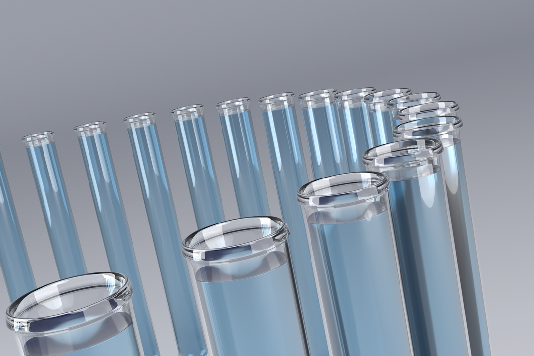 Transparent Test Tubes with Clear Solution, Close-Up Med Tech Background - Download Free Stock Images Pikwizard.com