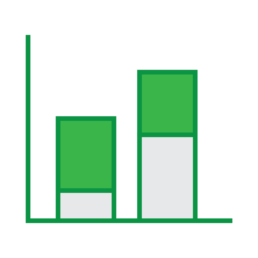 Green Data Bar Diagram on Transparent Background